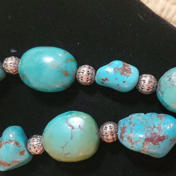 Chunky Turquoise Stone Necklace - Picture 2 of 4
